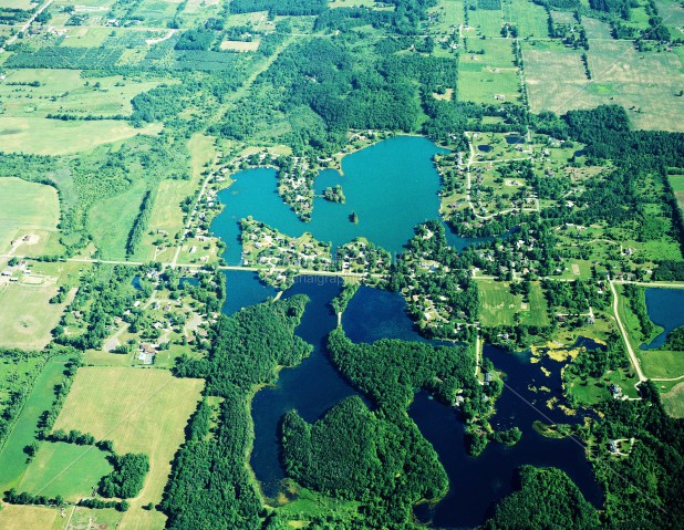 Manitou/Cummings Lakes in Shiawassee County, Michigan